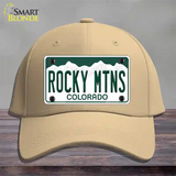 Rocky Mountains Colorado Novelty License Plate Hat Cotton / Khaki