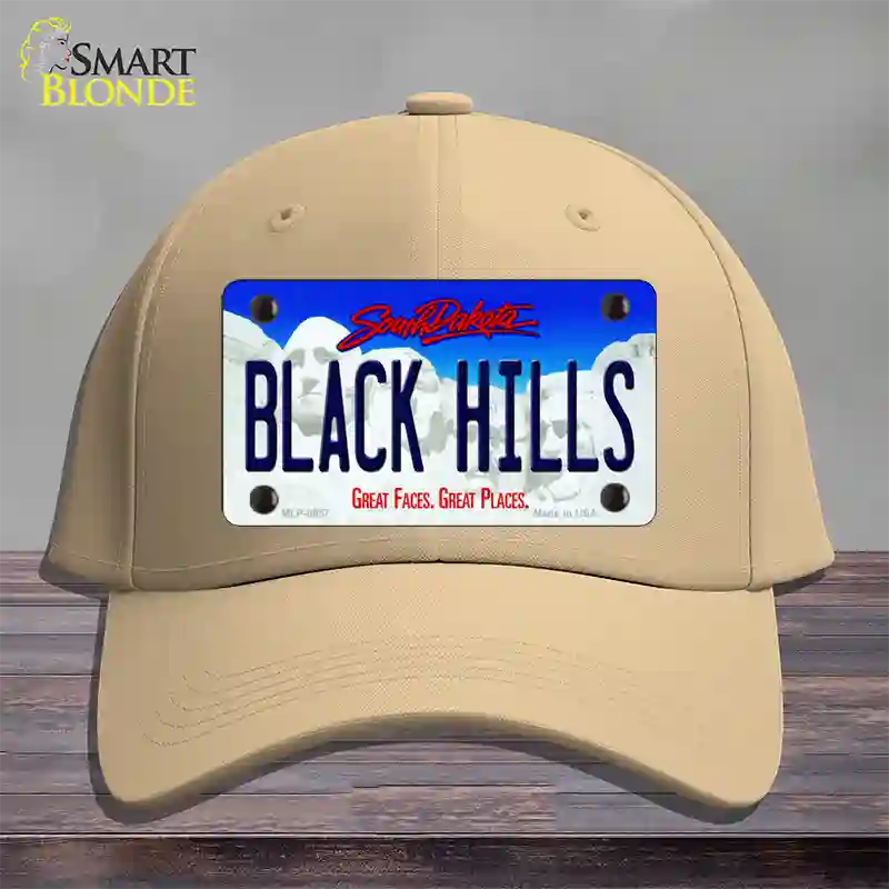 Black Hills South Dakota Novelty License Plate Hat Cotton / Khaki