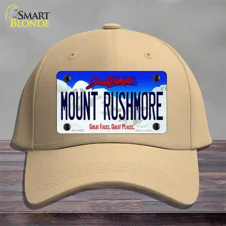 Mount Rushmore South Dakota Novelty License Plate Hat Cotton / Khaki