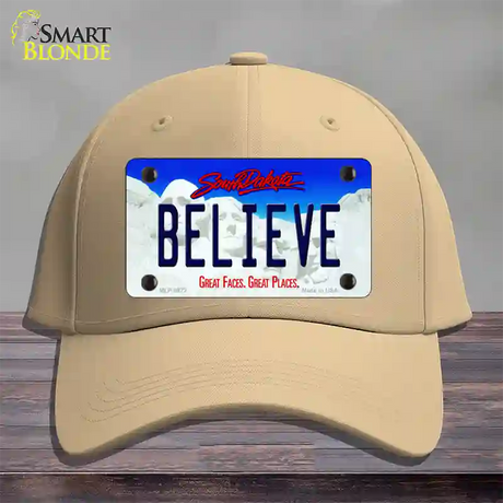 Believe South Dakota Novelty License Plate Hat Cotton / Khaki