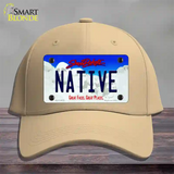 Native South Dakota Novelty License Plate Hat Cotton / Khaki