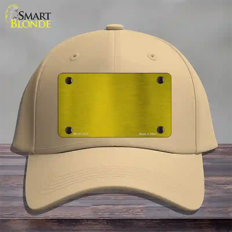 Yellow Metallic Solid Novelty License Plate Hat Cotton / Khaki