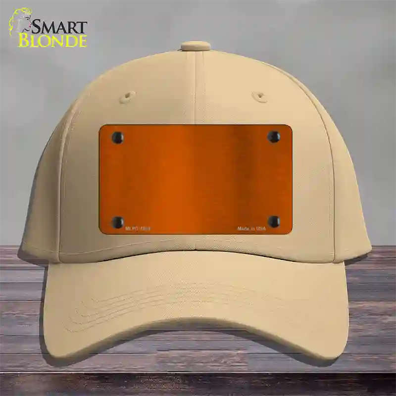 Orange Metallic Solid Novelty License Plate Hat Cotton / Khaki