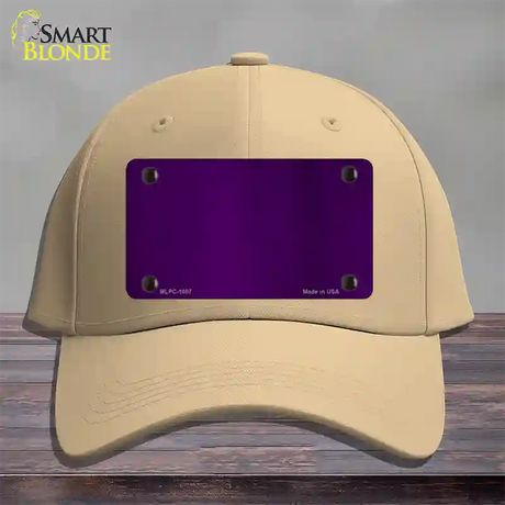 Purple Metallic Solid Novelty License Plate Hat Cotton / Khaki