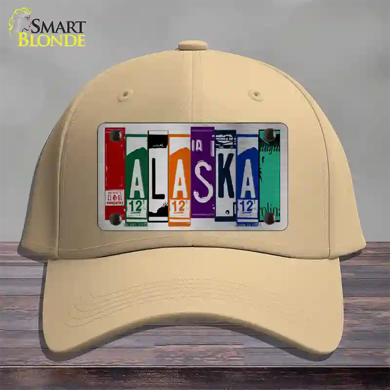 Alaska License Plate Art Novelty License Plate Hat Cotton / Khaki