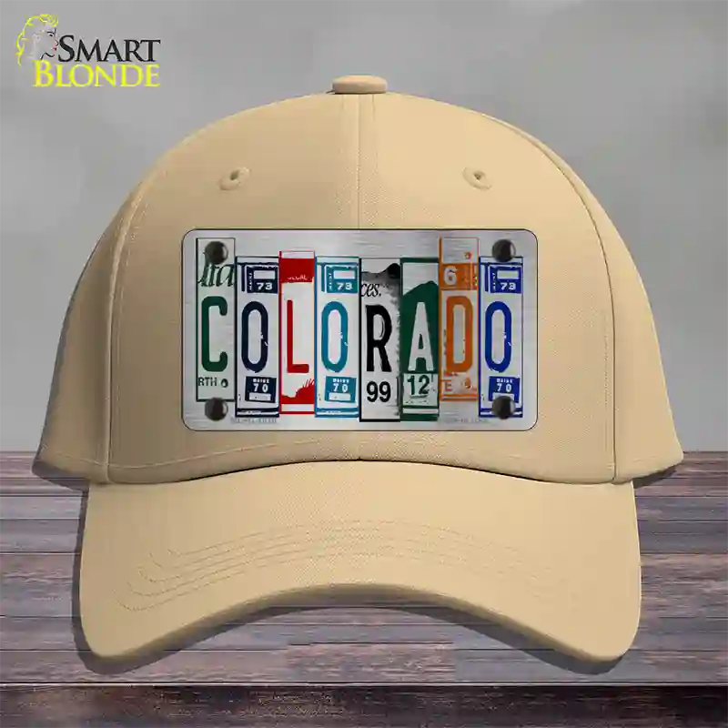 Colorado License Plate Art Novelty License Plate Hat Cotton / Khaki