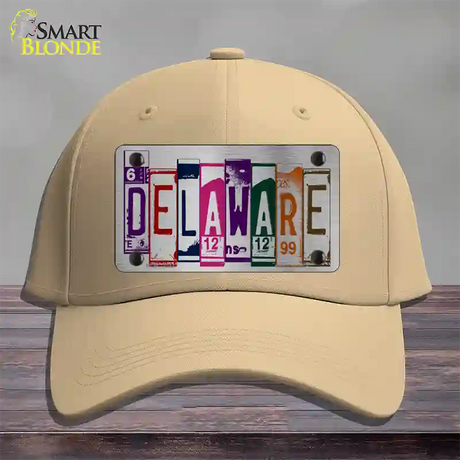 Delaware License Plate Art Novelty License Plate Hat Cotton / Khaki