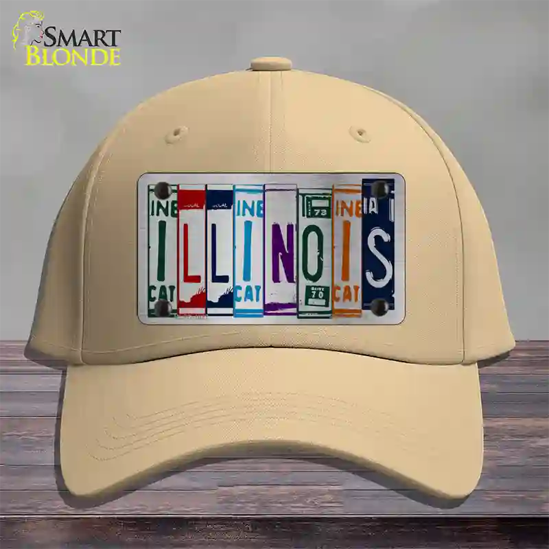 Illinois License Plate Art Novelty License Plate Hat Cotton / Khaki