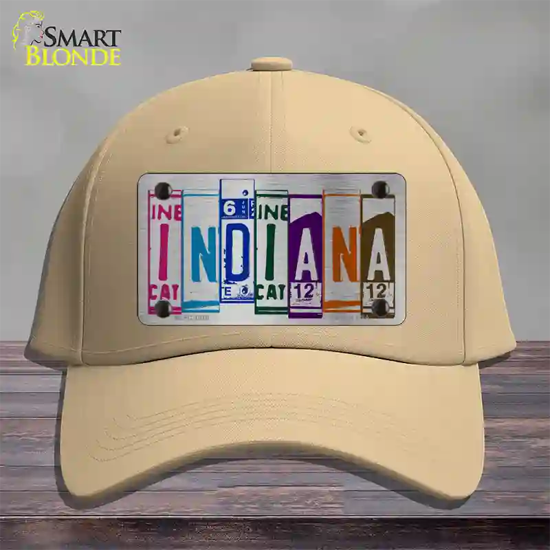 Indiana License Plate Art Novelty License Plate Hat Cotton / Khaki