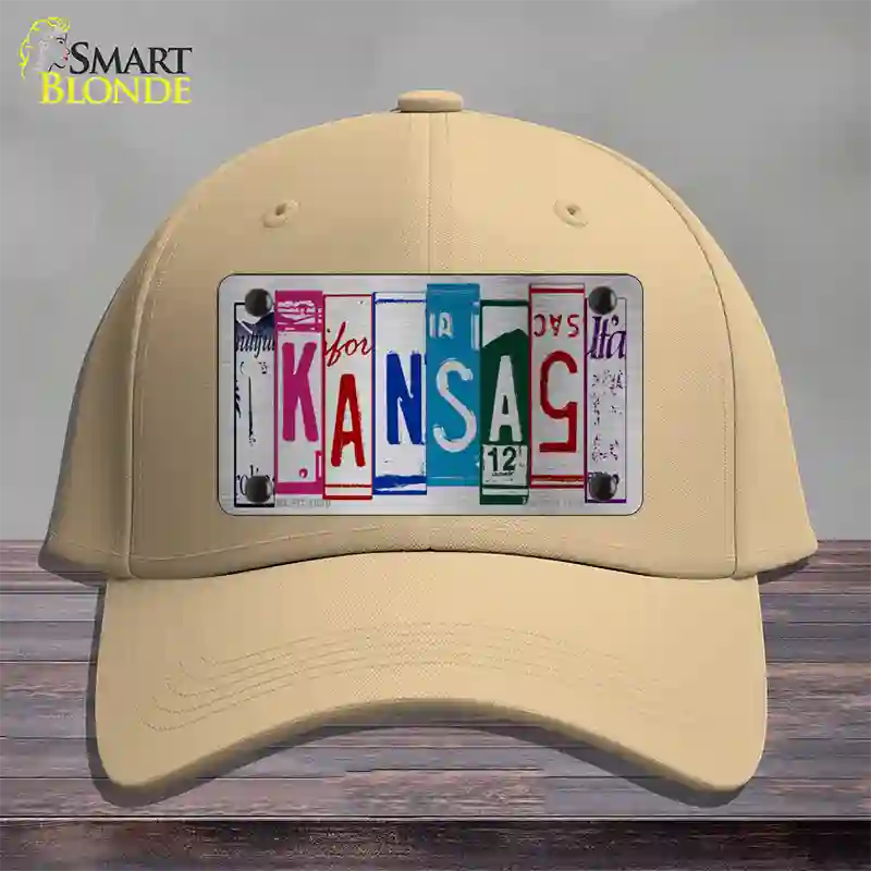 Kansas License Plate Art Novelty License Plate Hat Cotton / Khaki