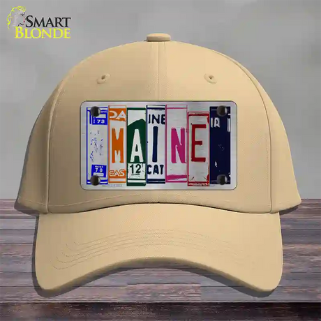 Maine License Plate Art Novelty License Plate Hat Cotton / Khaki