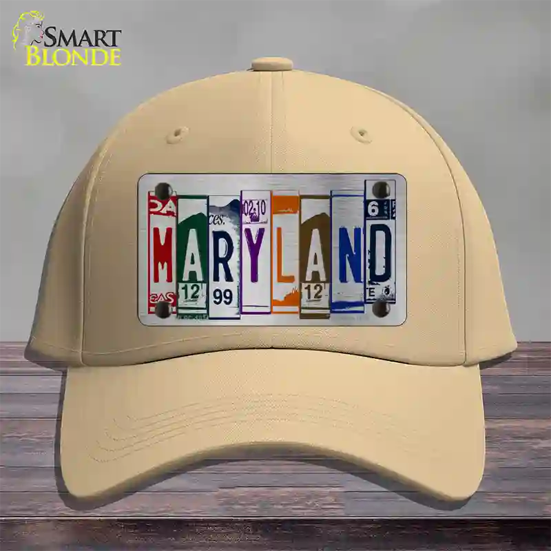 Maryland License Plate Art Novelty License Plate Hat Cotton / Khaki