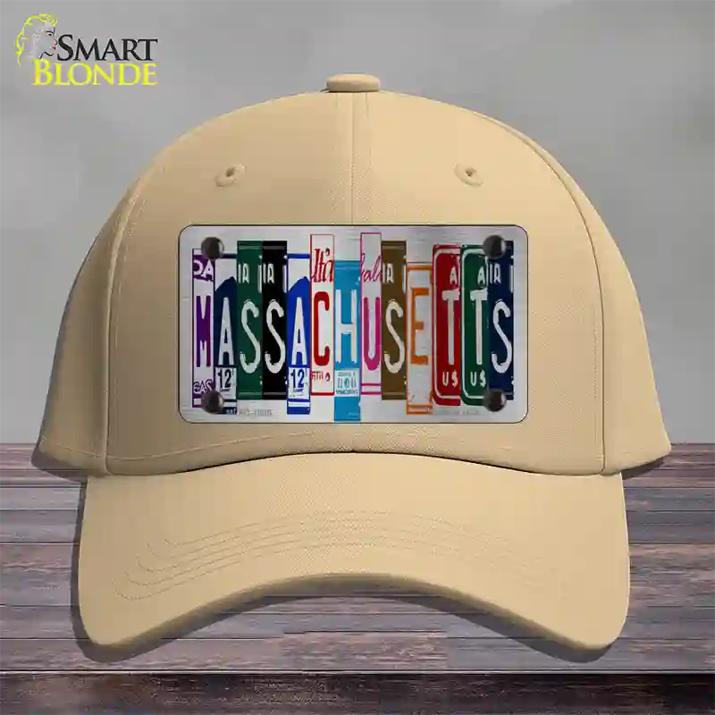 Massachusetts License Plate Art Novelty License Plate Hat Cotton / Khaki