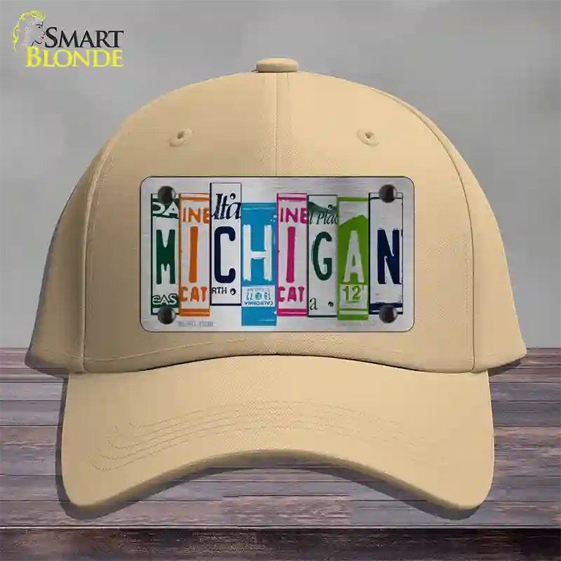 Michigan License Plate Art Novelty License Plate Hat Cotton / Khaki