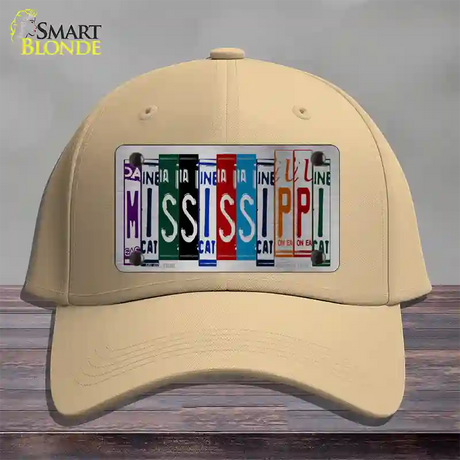 Mississippi License Plate Art Novelty License Plate Hat Cotton / Khaki