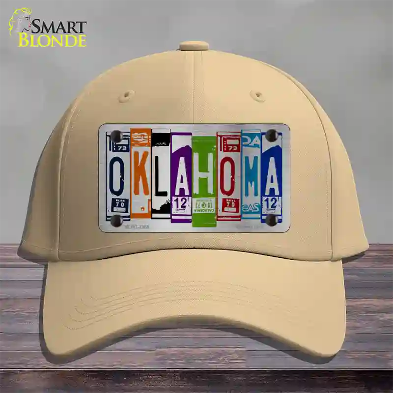 Oklahoma License Plate Art Novelty License Plate Hat Cotton / Khaki