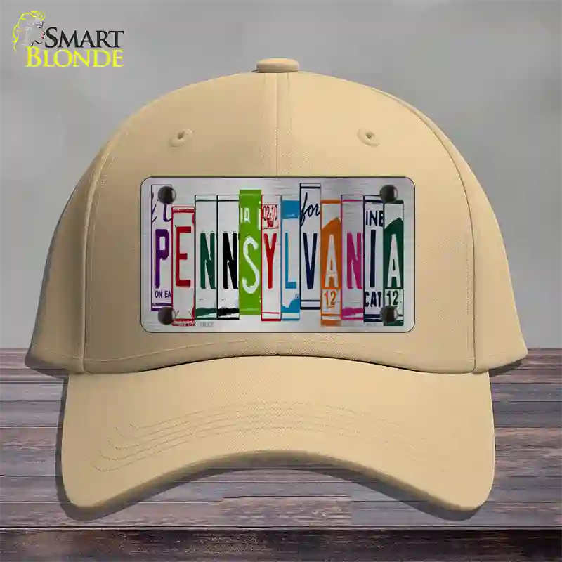 Pennsylvania License Plate Art Novelty License Plate Hat Cotton / Khaki