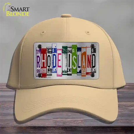 Rhode Island License Plate Art Novelty License Plate Hat Cotton / Khaki