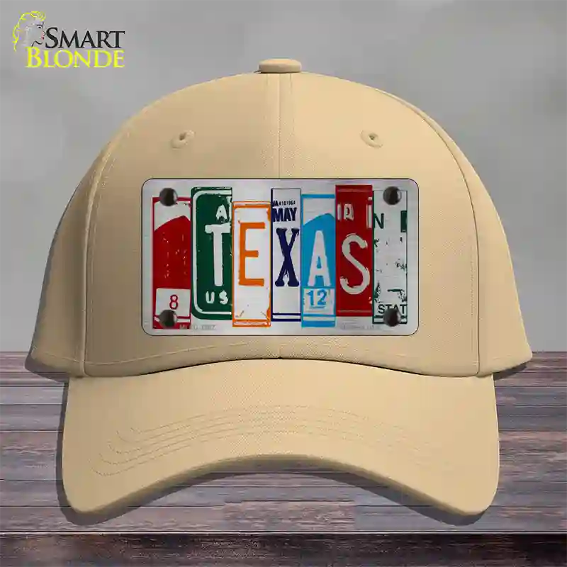 Texas License Plate Art Novelty License Plate Hat Cotton / Khaki