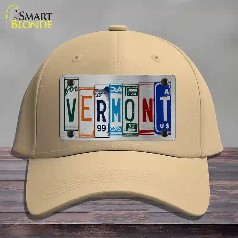 Vermont License Plate Art Novelty License Plate Hat Cotton / Khaki