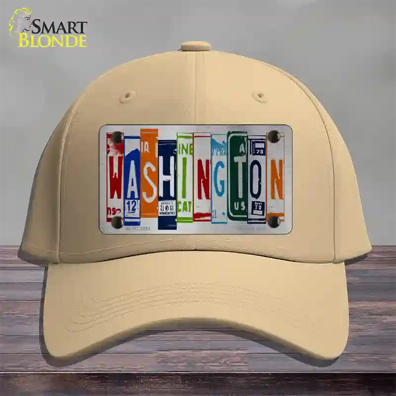 Washington License Plate Art Novelty License Plate Hat Cotton / Khaki