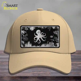 Octopus Black Brushed Chrome Novelty License Plate Hat Cotton / Khaki