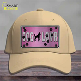 Dog Lover Pink Brushed Chrome Novelty License Plate Hat Tag Cotton / Khaki