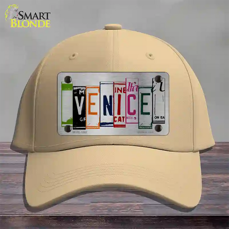 Venice License Plate Art Brushed Chrome Novelty License Plate Hat Tag Cotton / Khaki