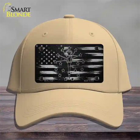 Indiana Carbon Fiber Novelty License Plate Hat Cotton / Khaki