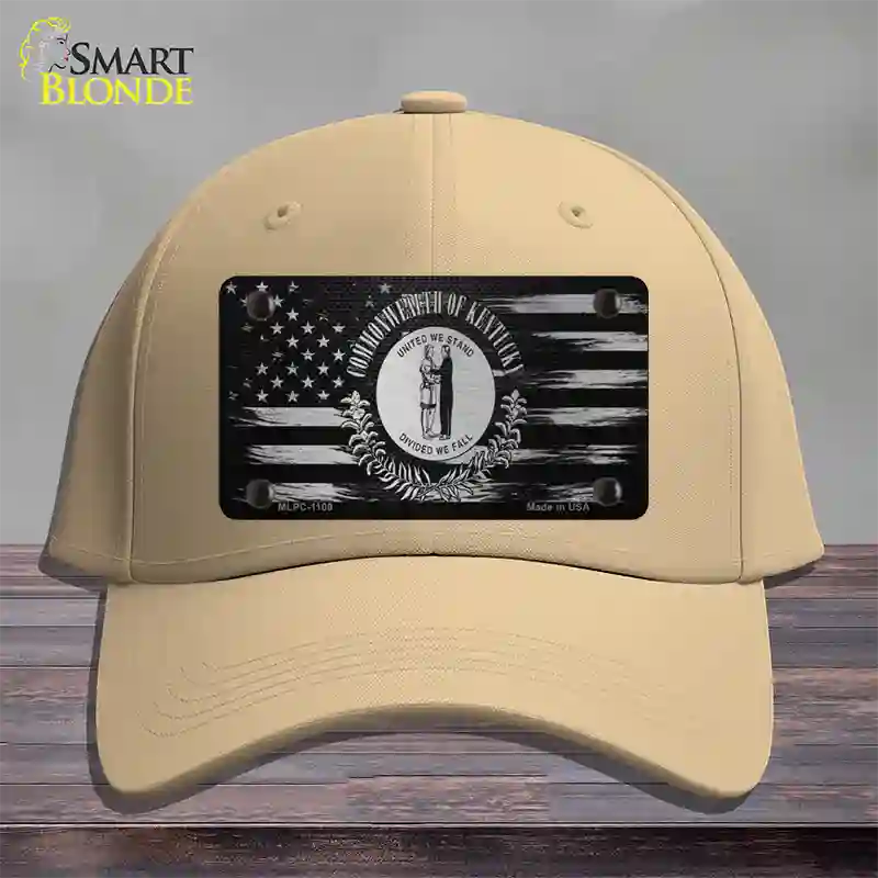 Kentucky Carbon Fiber Novelty License Plate Hat Cotton / Khaki