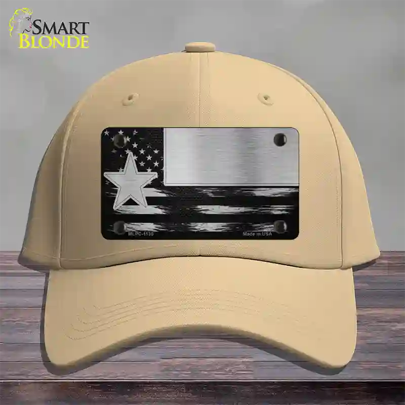 Texas Carbon Fiber Novelty License Plate Hat Cotton / Khaki