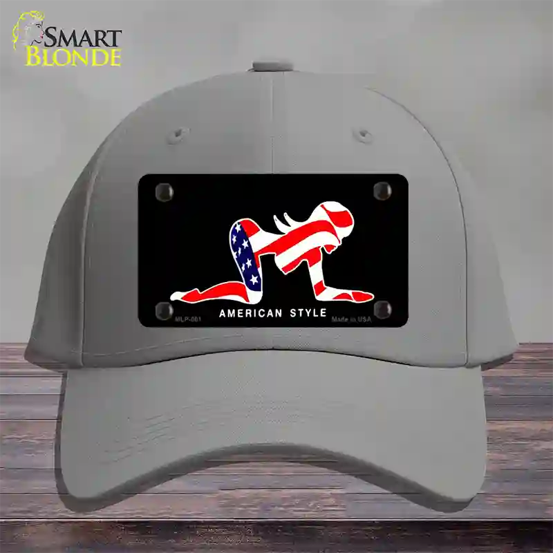 American Style Sexy Flag Pose Novelty License Plate Hat Cotton / Gray