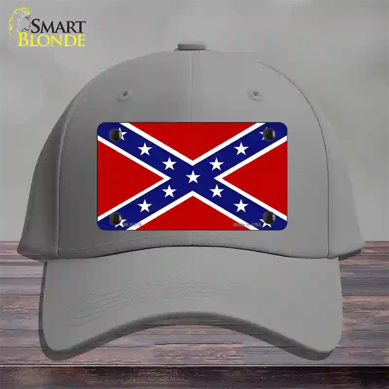 Confederate Flag Novelty License Plate Hat Cotton / Gray