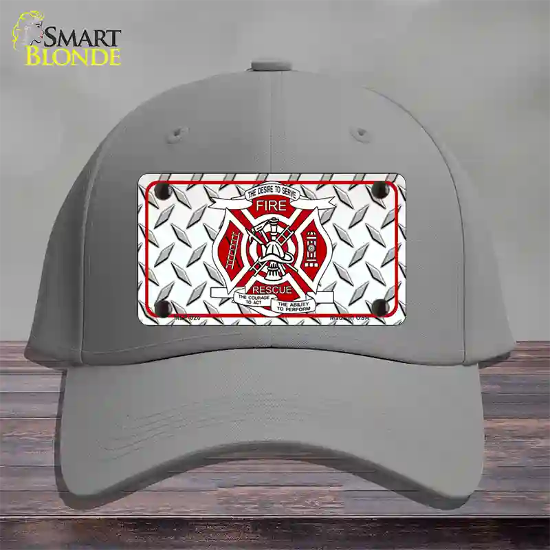 Fire Fighter Rescue Novelty License Plate Hat Cotton / Gray