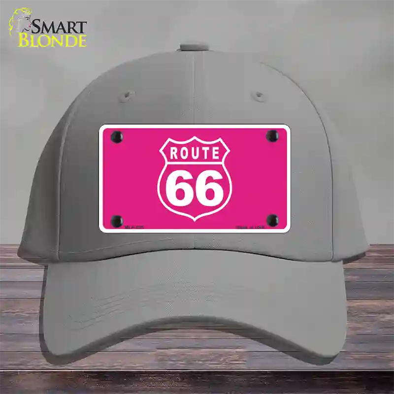 US Route 66 Pink Novelty License Plate Hat Cotton / Gray