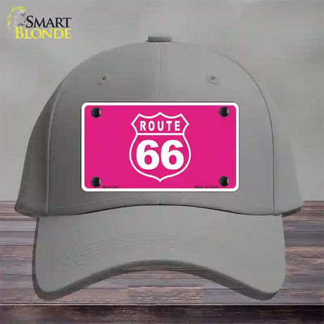 US Route 66 Pink Novelty License Plate Hat Cotton / Gray