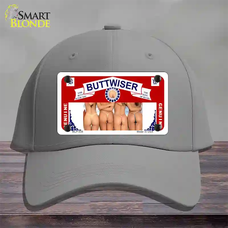 Buttwiser Beer Girls Novelty License Plate Hat Cotton / Gray