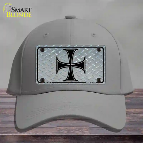 Maltese Cross Novelty License Plate Hat Cotton / Gray