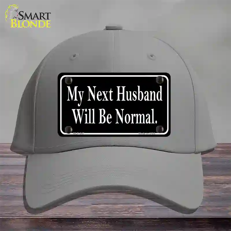 My Next Husband Novelty License Plate Hat Cotton / Gray
