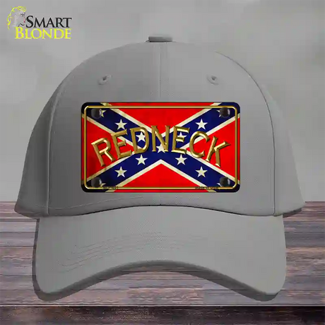 Redneck Confederate Flag Novelty License Plate Hat Cotton / Gray