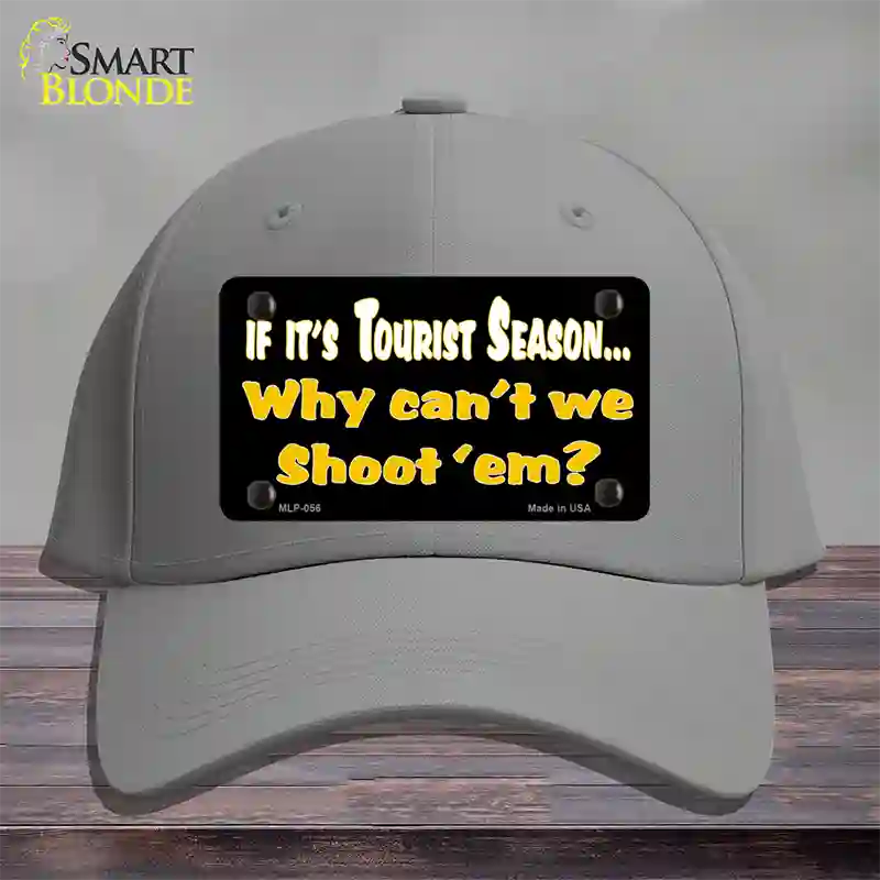 Why Cant We Shoot Em Novelty License Plate Hat Cotton / Gray