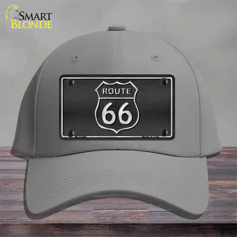 Route 66 Shield Black Novelty License Plate Hat Cotton / Gray