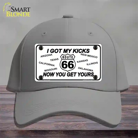 I Got My Kicks Novelty License Plate Hat Cotton / Gray