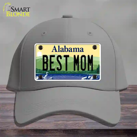 Best Mom Alabama Novelty License Plate Hat Cotton / Gray