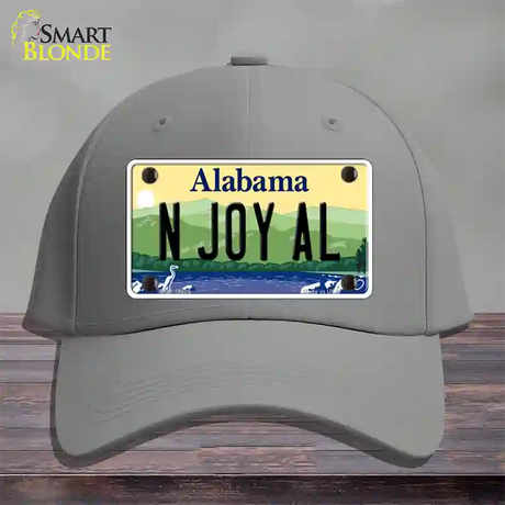 N Joy AL Alabama Novelty License Plate Hat Cotton / Gray