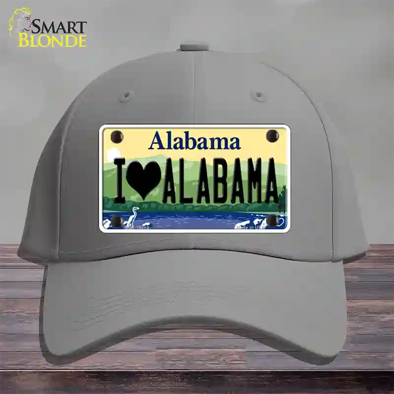 I Love Alabama Novelty License Plate Hat Cotton / Gray