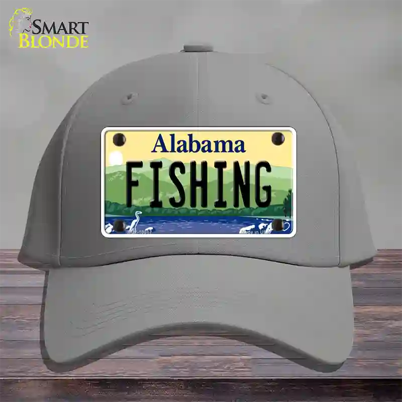 Fishing Alabama Novelty License Plate Hat Cotton / Gray