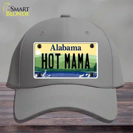 Hot Mama Alabama Novelty License Plate Hat Cotton / Gray