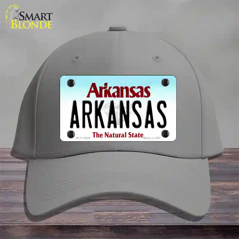 Arkansas Diamond Novelty License Plate Hat Cotton / Gray