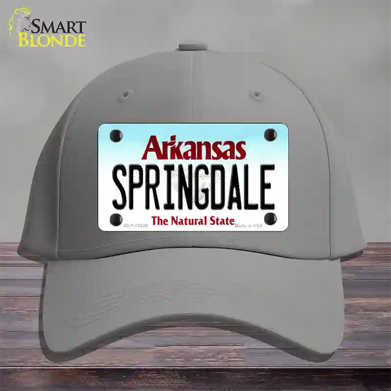 Springdale Arkansas Novelty License Plate Hat Cotton / Gray